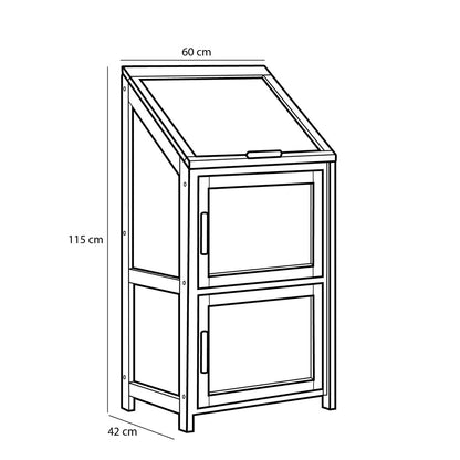 Caminia Kweekkas - L60 x B42 x H115 cm- Mahoniehout