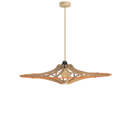 Design houten ophanging D65cm SINGING BRUT - elastisch oranje - linnen en houtpakket