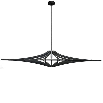 Design hanglamp XL D160 cm SINGING Zwart- zwart elastiek- zwart metalen plafondkap kit