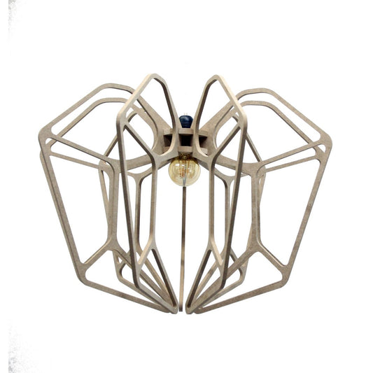 Design hanglamp D54cm DIAMOND - Kit van katoen en zwart metaal