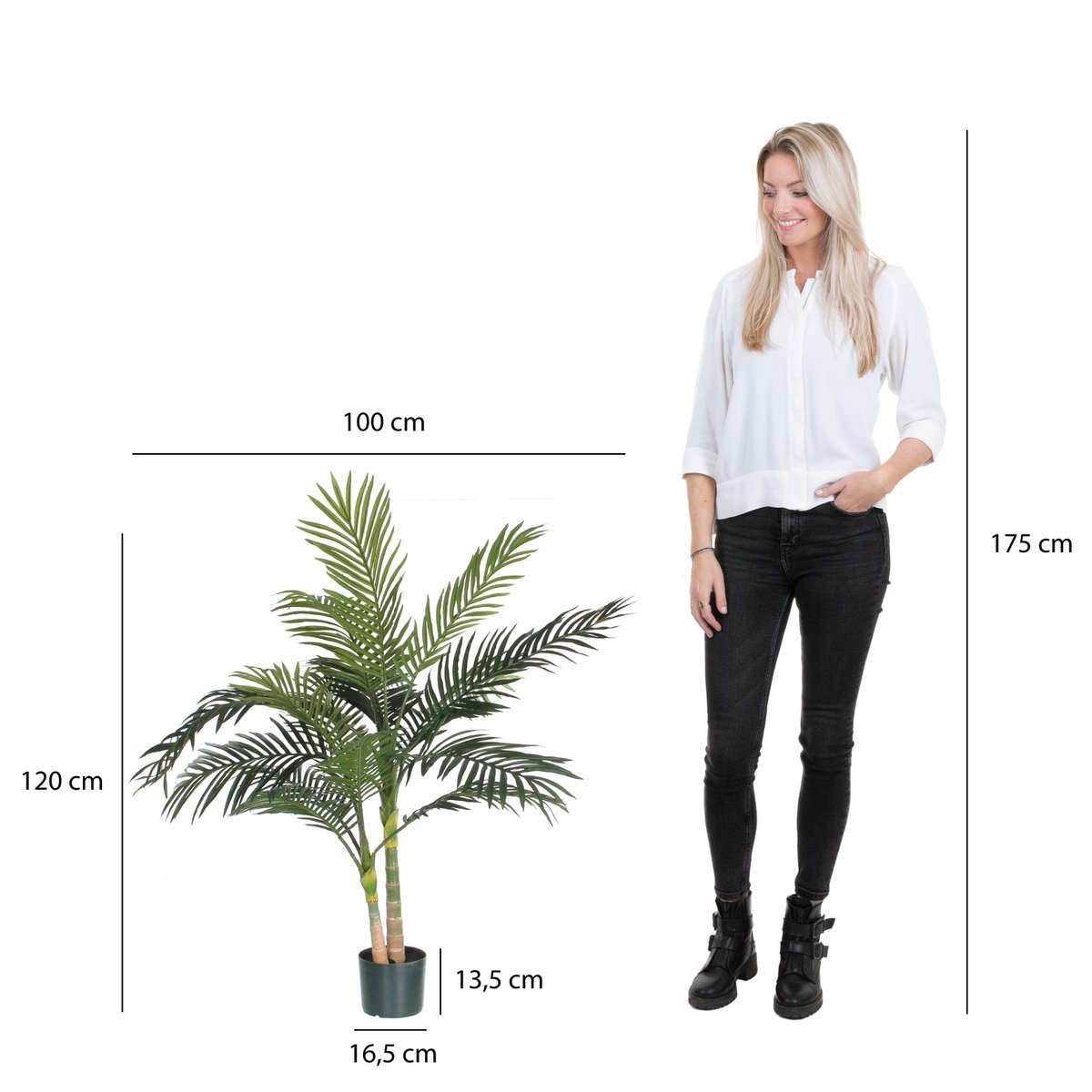 Areca palm Kunstplant - H120 x Ø100 cm - Groen