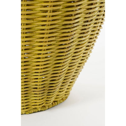 Opbergmand met Deksel - Set van 2 - H48 x Ø30 cm - Rotan - Geel