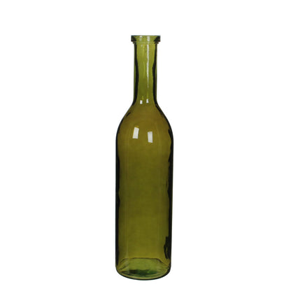 Rioja Fles Vaas - H75 x Ø18 cm - Gerecycled Glas - Donkergroen