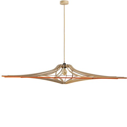 Hanglamp Design XL D160 cm SINGING BRUT - Oranje elastiek - linnen en hout kit