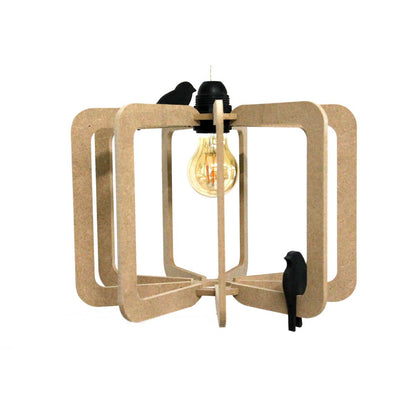 Hanglamp Design hout D30cm BIRD kit kabel zwart