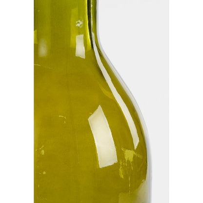 Rioja Fles Vaas - H75 x Ø18 cm - Gerecycled Glas - Donkergroen