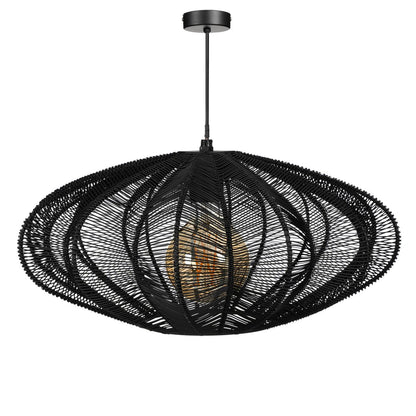 Kanti Hanglamp - H20 x Ø41 cm - Metaal - Zwart