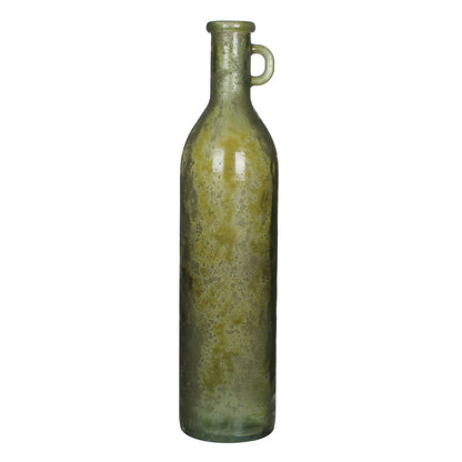 Rioja Fles Vaas met Handgreep - H75 x Ø18 cm - Gerecycled Glas - Donkergroen