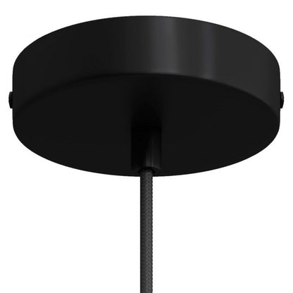 Design hanglamp zwart hout D65cm SINGING BLACK - zwart elastiek - zwart kit