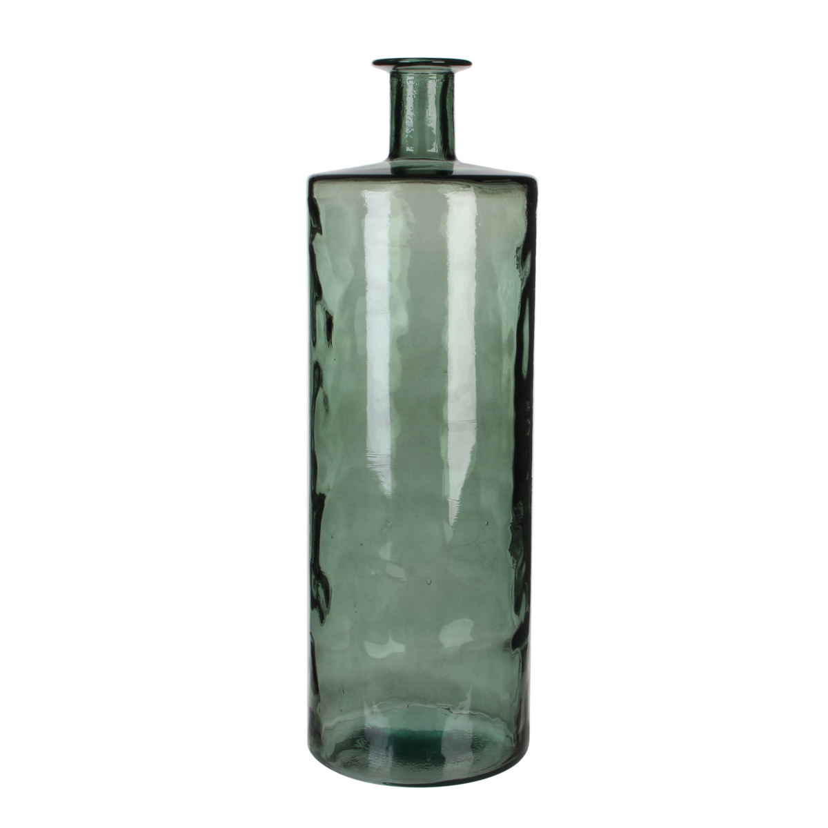 Guan Fles Vaas - H75 x Ø25 cm - Gerecycled Glas - Groen