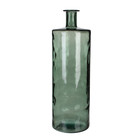 Guan Fles Vaas - H75 x Ø25 cm - Gerecycled Glas - Groen