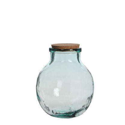 Olly Vaas - H25 x Ø21 cm - Gerecycled Glas - Transparant