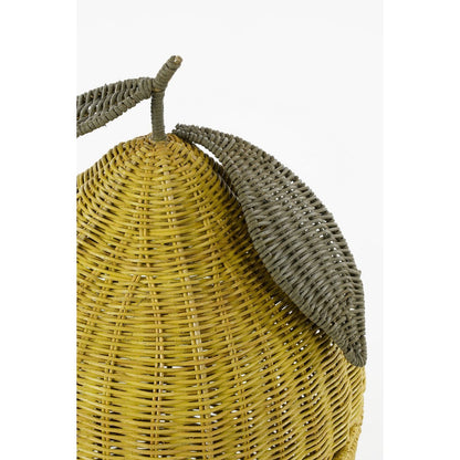 Opbergmand met Deksel - Set van 2 - H48 x Ø30 cm - Rotan - Geel