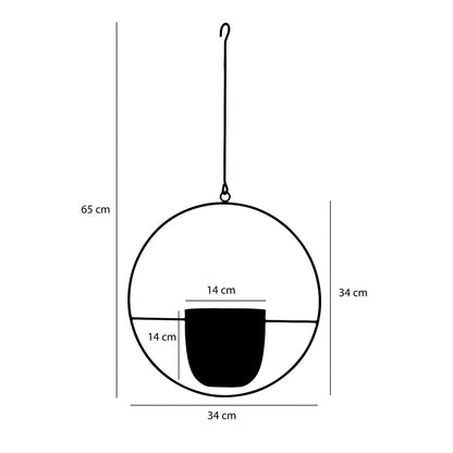 Dexter bloempot Hangend - L34 x B14 x H65 cm - Zwart