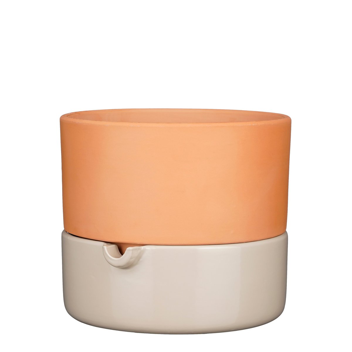 Venna Bloempot met Bewateringssysteem - H21 x Ø24 cm - Terracotta - Beige