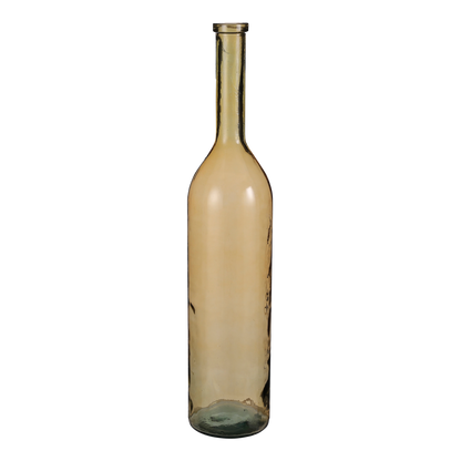 Rioja Fles Vaas - H100 x Ø21 cm - Gerecycled Glas - Oker