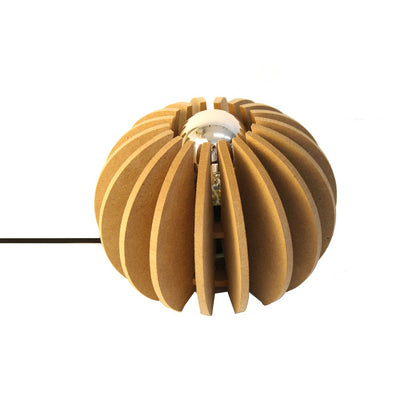 Wrecking Ball houten bal tafellamp D20cm zwarte kabel