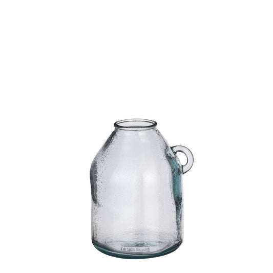 Sitia Fles Vaas - H26 x Ø21 cm - Gerecycled Glas - Lichtblauw