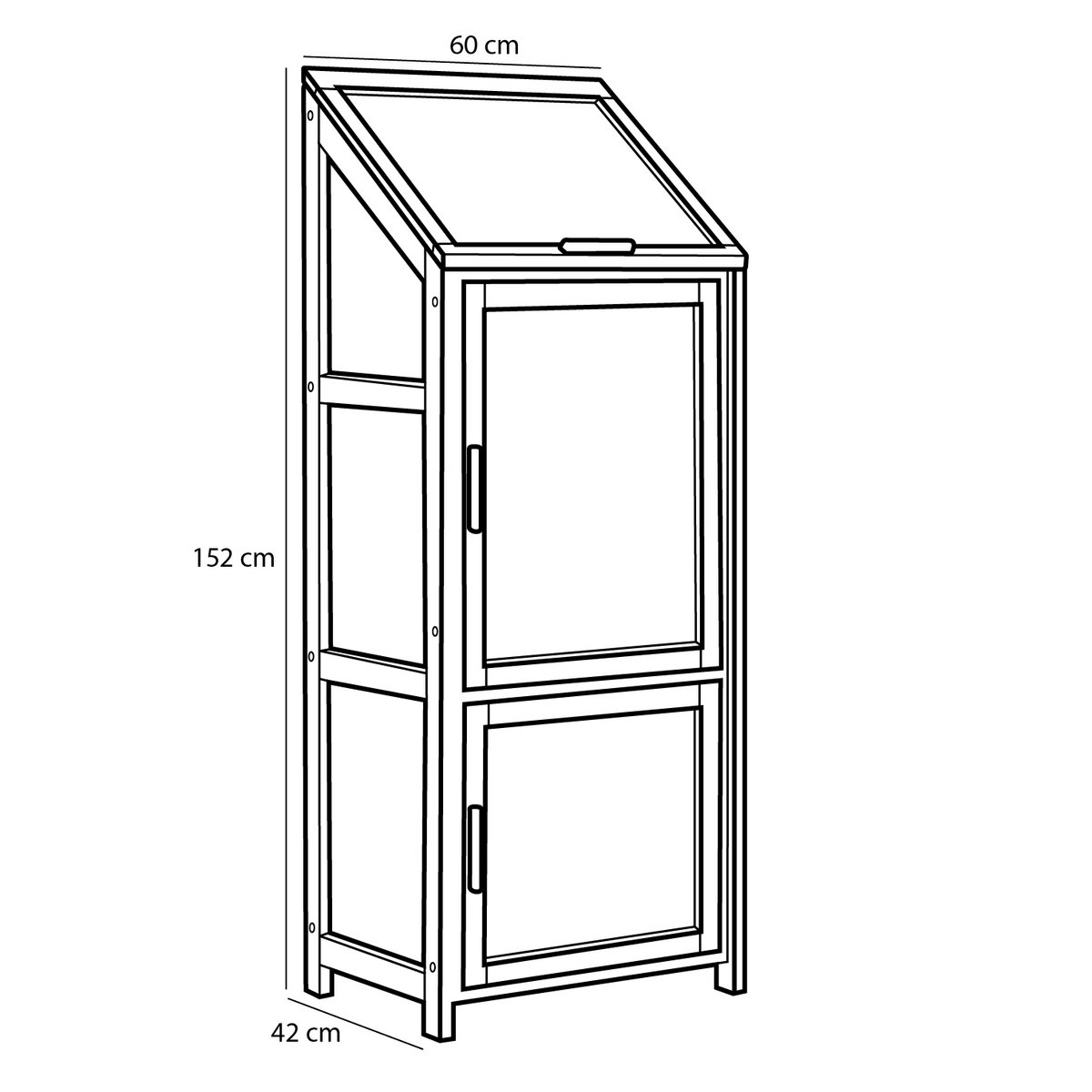 Caminia Kweekkas - L60 x B42 x H152 cm- Mahoniehout