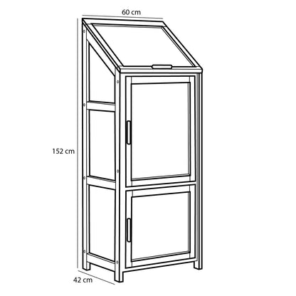 Caminia Kweekkas - L60 x B42 x H152 cm- Mahoniehout