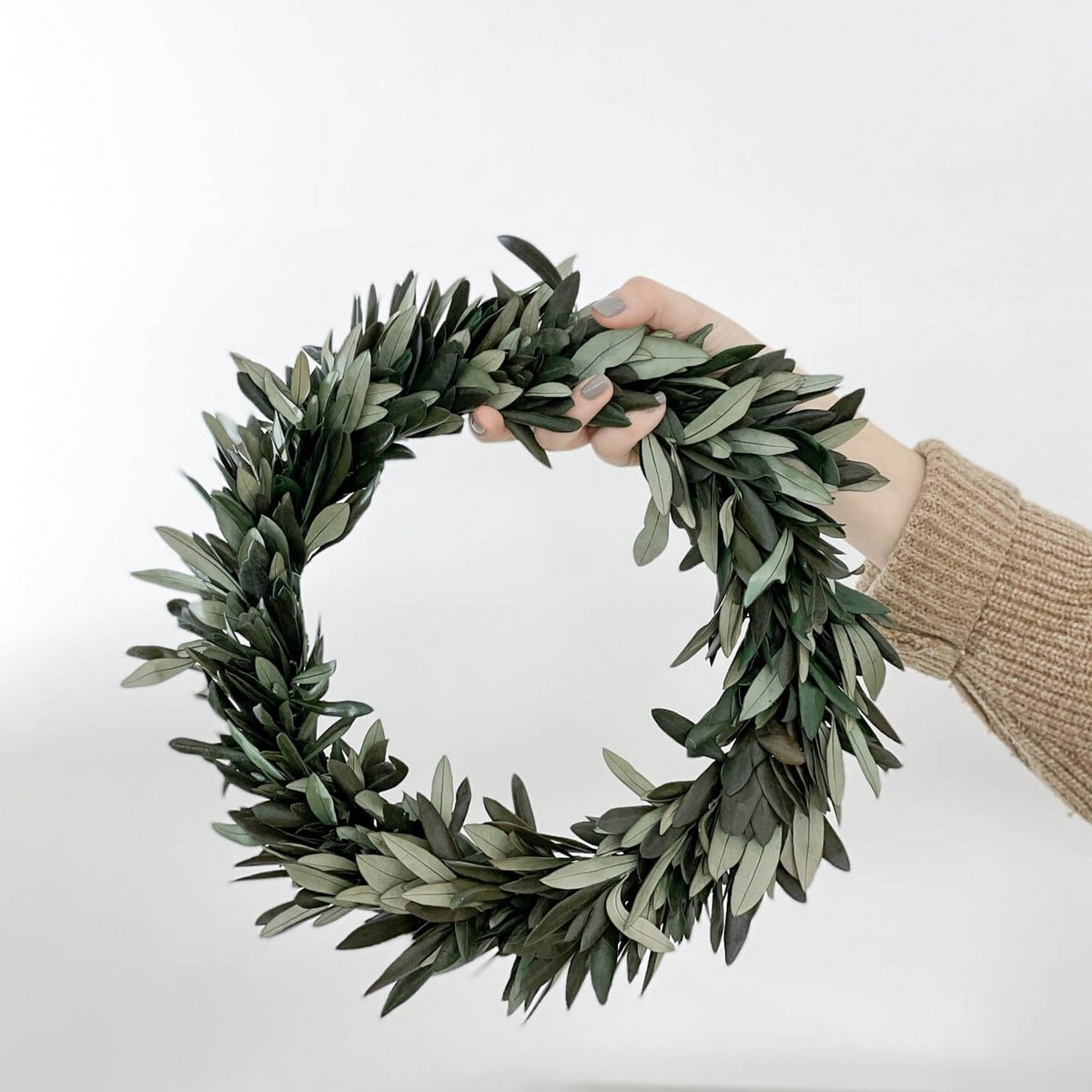 Preserved Olive Branch Wreath - Up to Three Bunches in One Beautiful Wreath